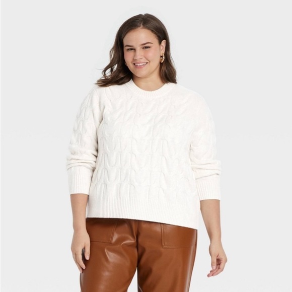 Women's Cable Crewneck Pullover Sweater
- A New Day™ Oatmeal XXL new - Picture 1 of 5